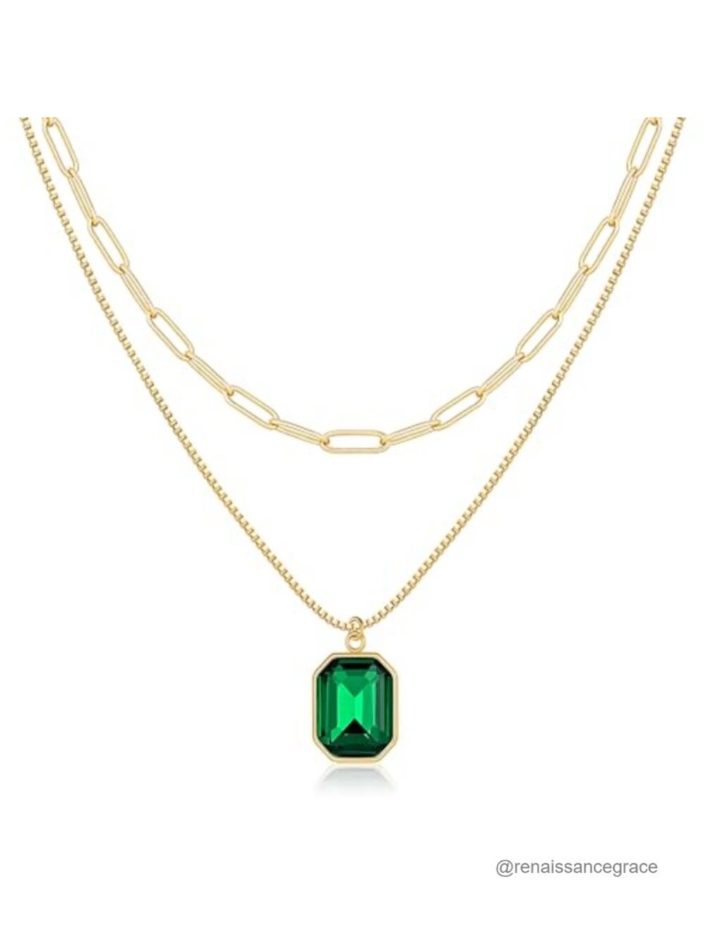 Layered Birthstone Necklace Gold Plated Adjustable Dainty Gift for Her